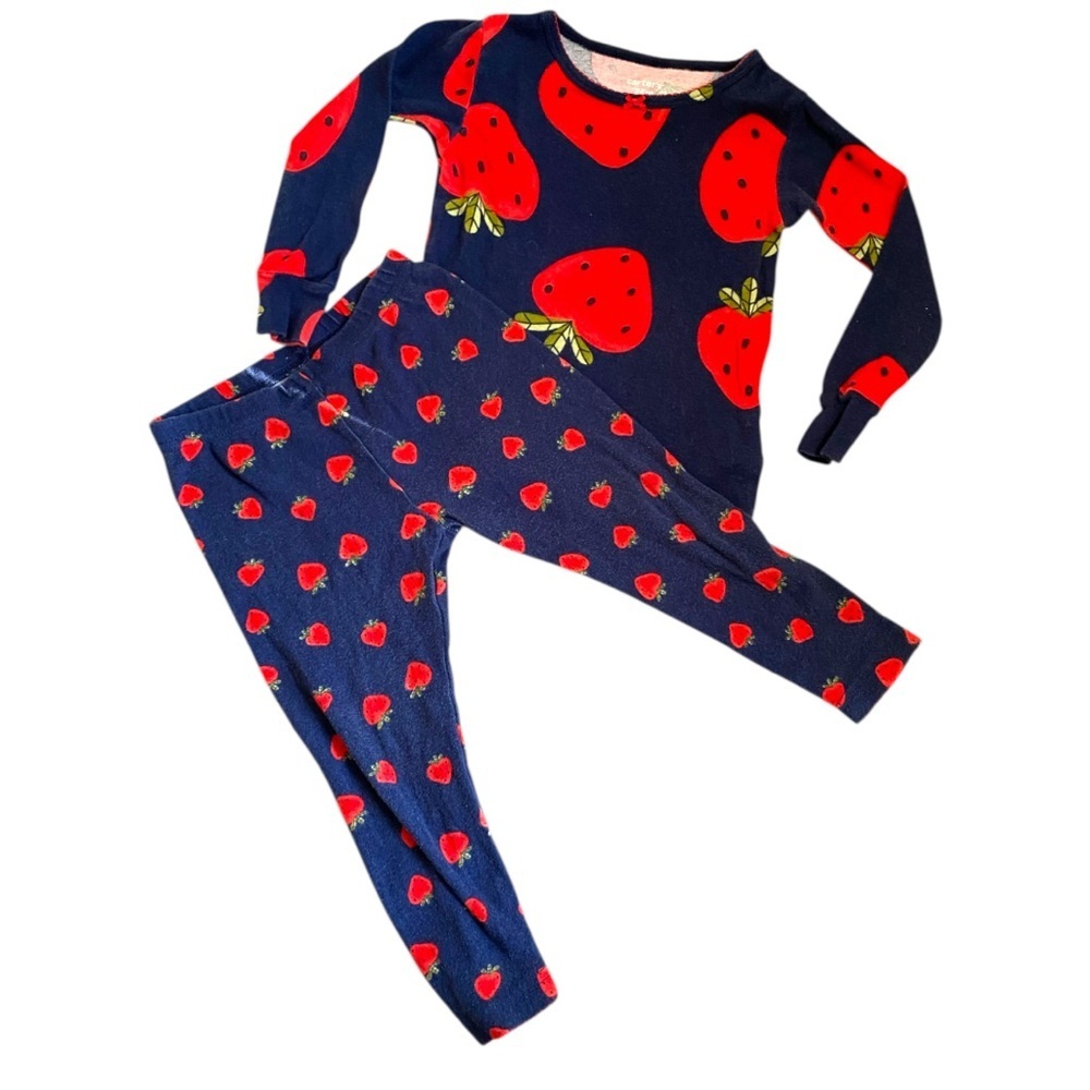 Carter's Navy and Red Strawberry cotton Pajama Set